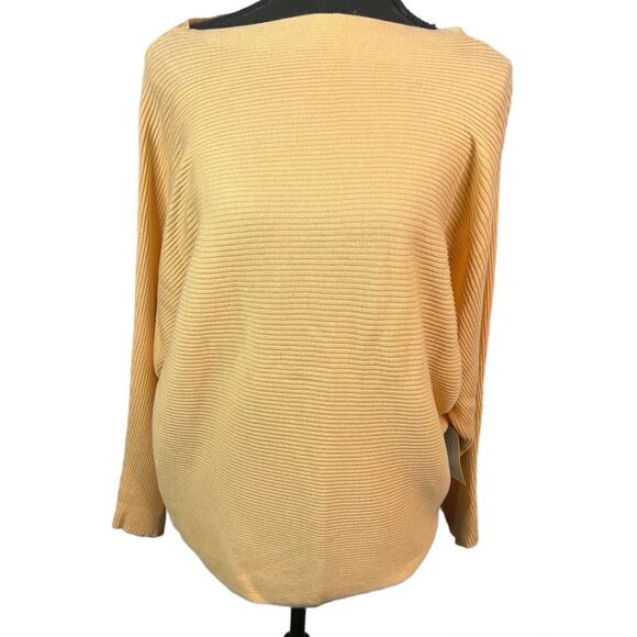NEW! Cece Ribbed Knit Light Orange Sweater Sz XS - Picture 1 of 9